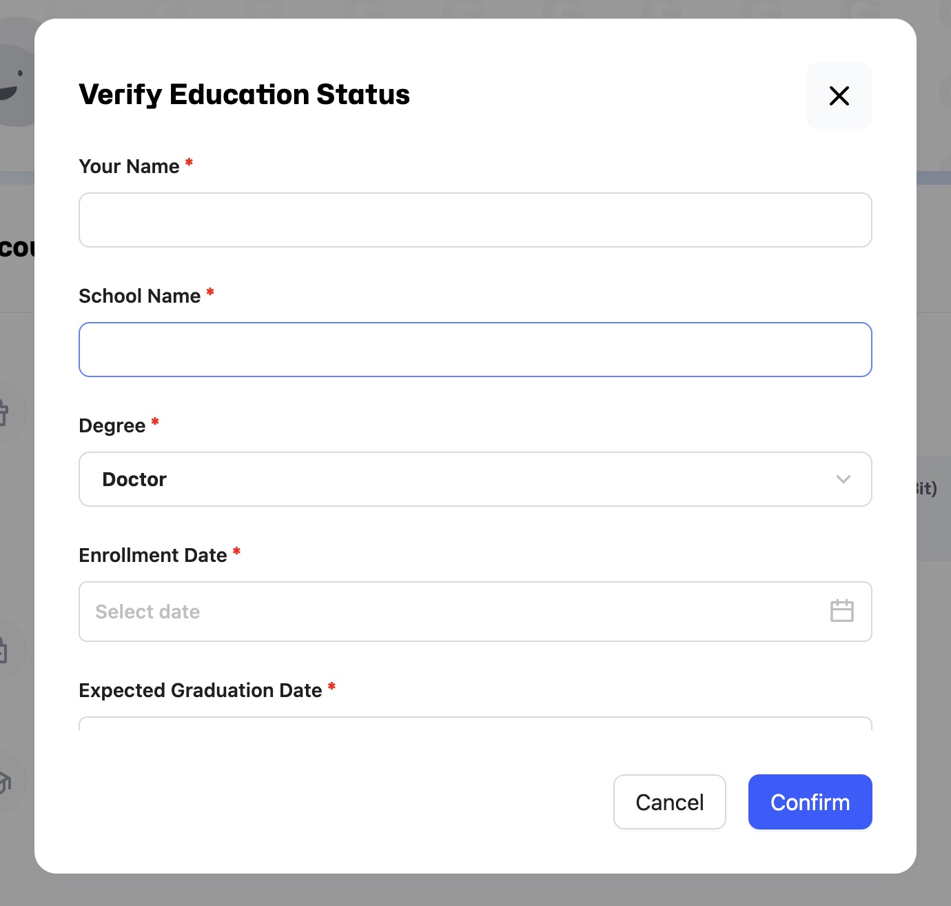 Verify form